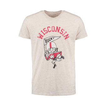 Men's Natural Wisconsin Badgers Vintage-Like Tri-Blend T-shirt