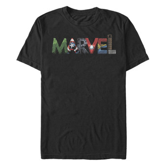 Men's Marvel Fan Letters Short Sleeve Crew T-shirt
