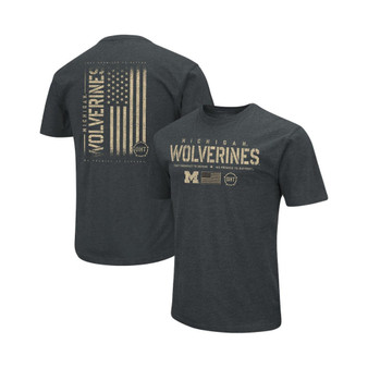 Men's Heathered Black Michigan Wolverines OHT Military-Inspired Appreciation Flag 2.0 T-shirt