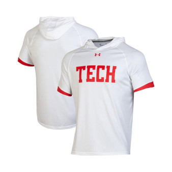 Men's White Texas Tech Red Raiders On-Court Basketball Shooting Hoodie Raglan Performance T-shirt