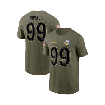 Men's Aaron Donald Olive Los Angeles Rams 2022 Salute To Service Name Number T-shirt