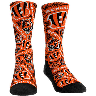Men's Cincinnati Bengals Logo Sketch Multi Crew Socks