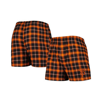 Men's Black, Orange San Francisco Giants Ledger Flannel Boxers