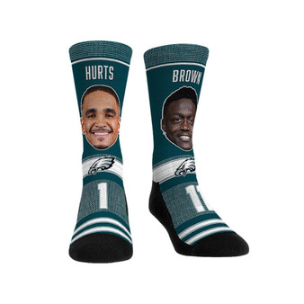 Men's and Women's Socks Jalen Hurts & A.J. Brown Philadelphia Eagles Player Teammates Crew Socks