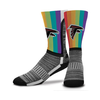 Men's Atlanta Falcons V-Curve Rainbow Crew Socks