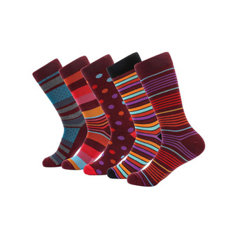 Men's Morning Maroon Crew Socks 5 Pack