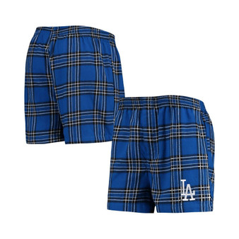 Men's Royal, Black Los Angeles Dodgers Takeaway Flannel Boxers