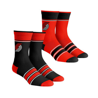 Men's and Women's Socks Portland Trail Blazers Multi-Stripe 2-Pack Team Crew Sock Set