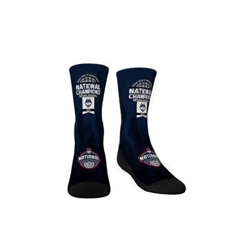 Youth Boys and Girls Socks UConn Huskies 2023 NCAA Men's Basketball National Champions Fade Crew Socks