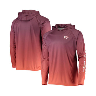 Men's PFG Maroon Virginia Tech Hokies Terminal Tackle Omni-Shade UPF 50 Long Sleeve Hooded Top