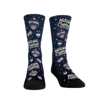 Men's and Women's Socks UConn Huskies 2023 NCAA Men's Basketball National Champions All Over Crew Sock