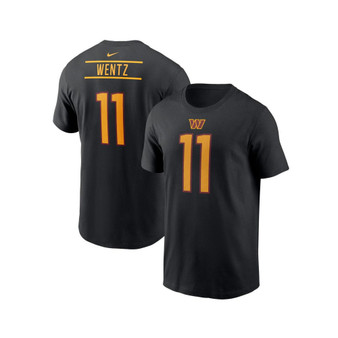 Men's Carson Wentz Black Washington Commanders Player Name and Number T-shirt
