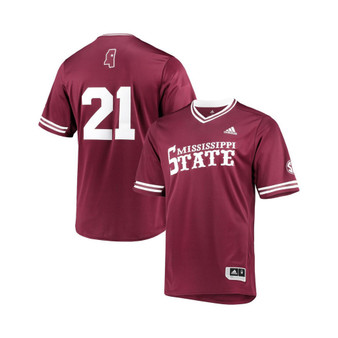 Men's Maroon Mississippi State Bulldogs Replica V-Neck Baseball Jersey