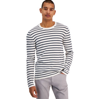 Men's Malennon X Classic-Fit Stripe Long-Sleeve T-Shirt