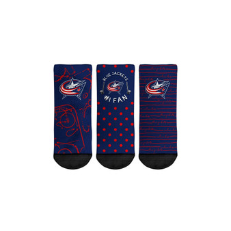 Toddler Boys and Girls Socks Columbus Blue Jackets #1 Fan 3-Pack Crew Socks Set