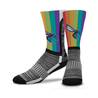 Men's Charlotte Hornets V-Curve Rainbow Crew Socks