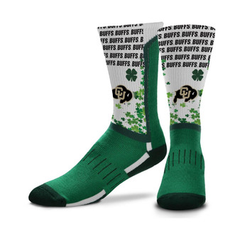 Men's Colorado Buffaloes Four Leaf St. Patrick's Day V-Curve Crew Socks