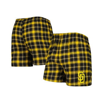 Men's Black, Gold San Diego Padres Ledger Flannel Boxers