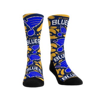 Men's and Women's Socks St. Louis Blues Allover Logo and Paint Crew Socks