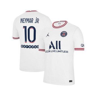 Men's Brand Neymar Jr. White Paris Saint-Germain 2021/22 Fourth Replica Jersey