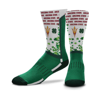 Men's Arizona State Sun Devils Four Leaf St. Patrick's Day V-Curve Crew Socks