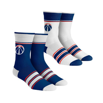 Men's and Women's Socks Washington Wizards Multi-Stripe 2-Pack Team Crew Sock Set