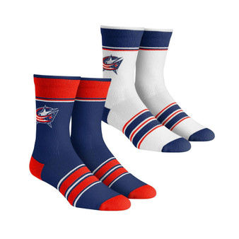 Men's and Women's Socks Columbus Blue Jackets Multi-Stripe 2-Pack Team Crew Sock Set