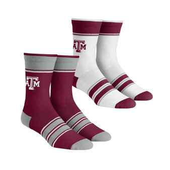 Men's and Women's Socks Texas A&M Aggies Multi-Stripe 2-Pack Team Crew Sock Set