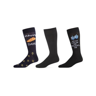 Men's Hanukkah Assortment Socks, Pack of 3