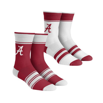 Men's and Women's Socks Alabama Crimson Tide Multi-Stripe 2-Pack Team Crew Sock Set