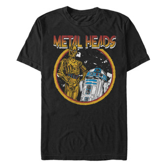 Star Wars Men's Classic R2-D2 And C-3Po Metal Heads Short Sleeve T-Shirt