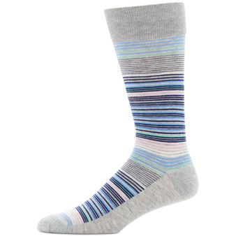 Men's Moisture-Wicking Stripe Crew Socks
