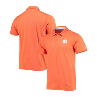 Men's Orange Clemson Tigers Tech Trail Space Dye Omni-Shade Polo