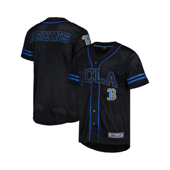 Men's Black UCLA Bruins Free Spirited Mesh Button-Up Baseball Jersey