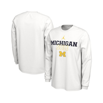 Men's Brand White Michigan Wolverines On Court Long Sleeve T-shirt
