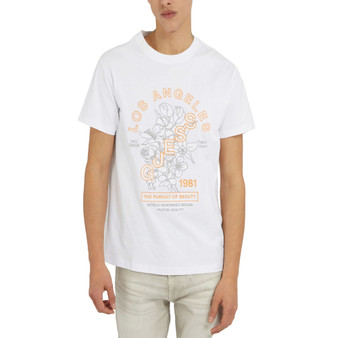 Men's Regular-Fit Embroidered Floral Logo Graphic T-Shirt