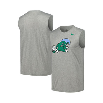 Men's Heather Gray Tulane Green Wave Legend Performance Sleeveless T-shirt