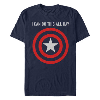 Marvel Men's Captain America I Can Do This All Day Target Shield Chest Logo, Short Sleeve T-Shirt