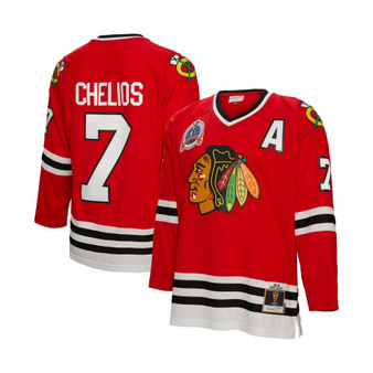 Men's Chris Chelios Red Chicago Blackhawks 1991 Blue Line Player Jersey