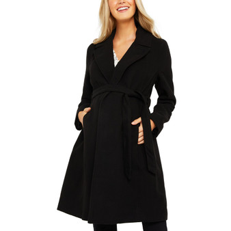 Belted Maternity Wrap Coat
