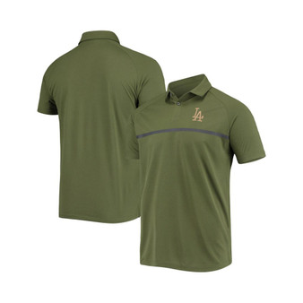 Men's Olive Los Angeles Dodgers Delta Sector Raglan Polo Shirt