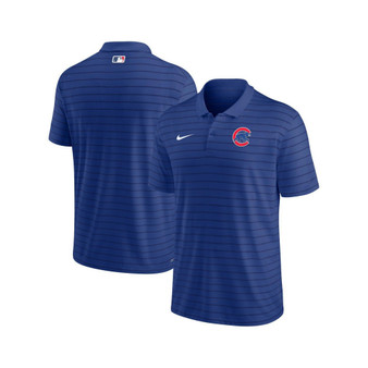 Men's Royal Chicago Cubs Authentic Collection Victory Striped Performance Polo Shirt