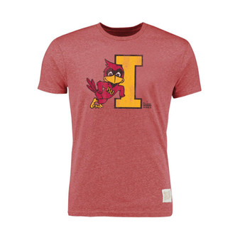 Men's Heather Cardinal Iowa State Cyclones Vintage-Like Tri-Blend T-shirt