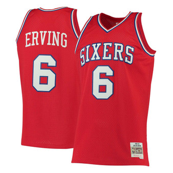 Men's Julius Erving Red Philadelphia 76Ers 1982-83 Hardwood Classics Swingman Jersey