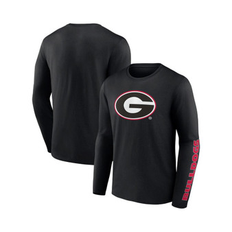 Men's Branded Black Georgia Bulldogs Double Time 2-Hit Long Sleeve T-shirt