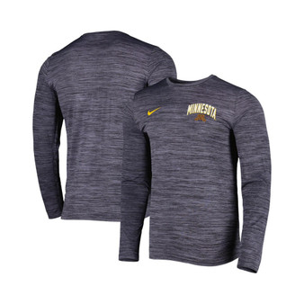 Men's Black Minnesota Golden Gophers Velocity Sideline Performance Space-Dye Long Sleeve T-shirt