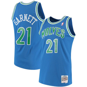 Men's Kevin Garnett Blue Minnesota Timberwolves 1995-96 Hardwood Classics Swingman Jersey