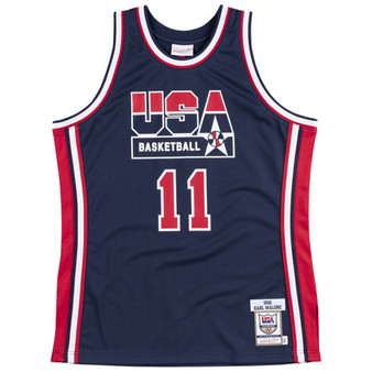 Men's Karl Malone Authentic USA Jersey