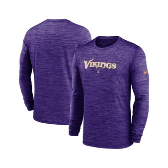 Men's Purple Minnesota Vikings Sideline Team Velocity Performance Long Sleeve T-shirt