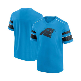 Men's Blue Carolina Panthers Textured Hashmark V-Neck T-shirt